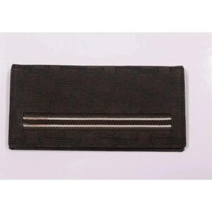 Dunhill Brown Monogram Canvas-Leather Bifold Long Wallet Made in Italy